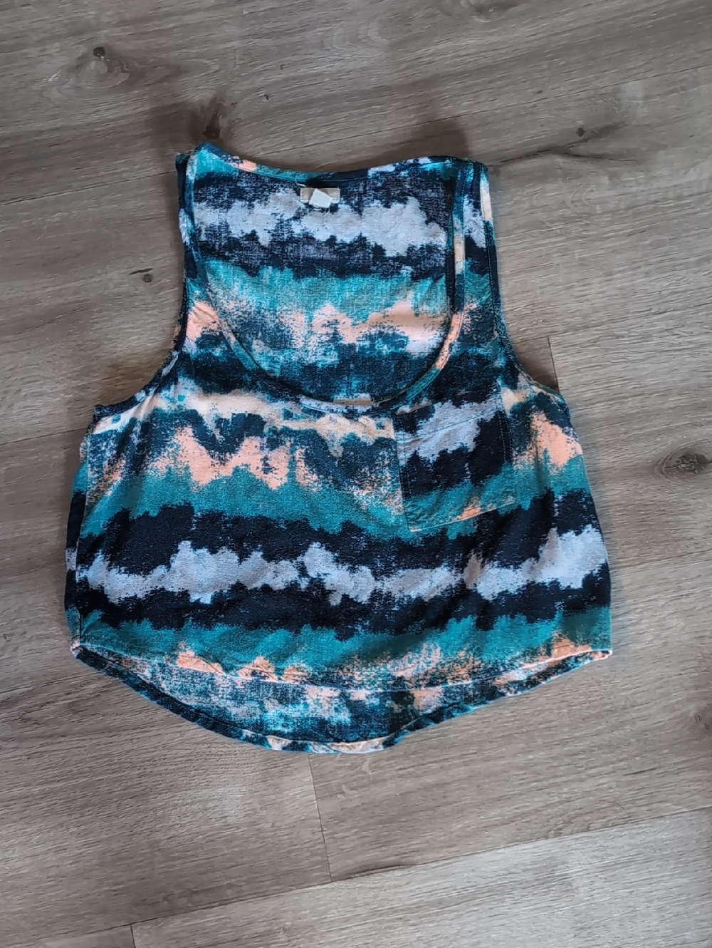 Women’s Cropped Top in Teal, Coral & Black